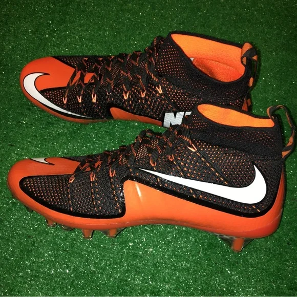 NEW NIKE VAPOR UNTOUCHABLE FLYKNIT TD FOOTBALL CLEATS ORANGE BLACK SIZE 11